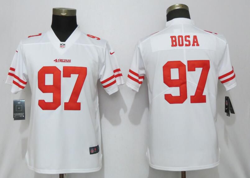 Women San Francisco 49ers #97 Bosa White Nike Vapor Untouchable Player NFL Jerseys->women nfl jersey->Women Jersey